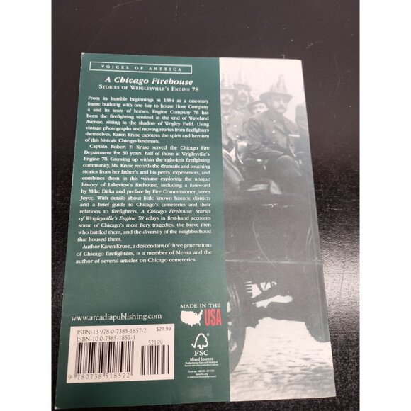 A Chicago Firehouse Book Signed By Karen Kruse-Wrigleyville’s Engine 78 History - Picture 2 of 8